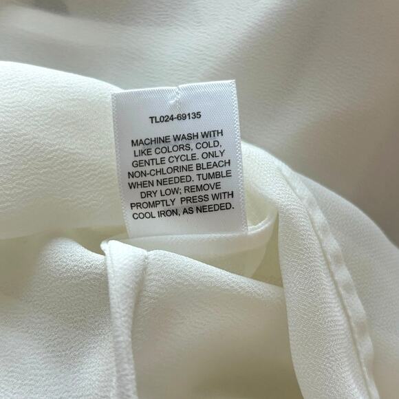 Pendleton Wms 8 LS Sheer Cream Button Up Blouse & Cami Minimalist Office Social - Picture 10 of 11